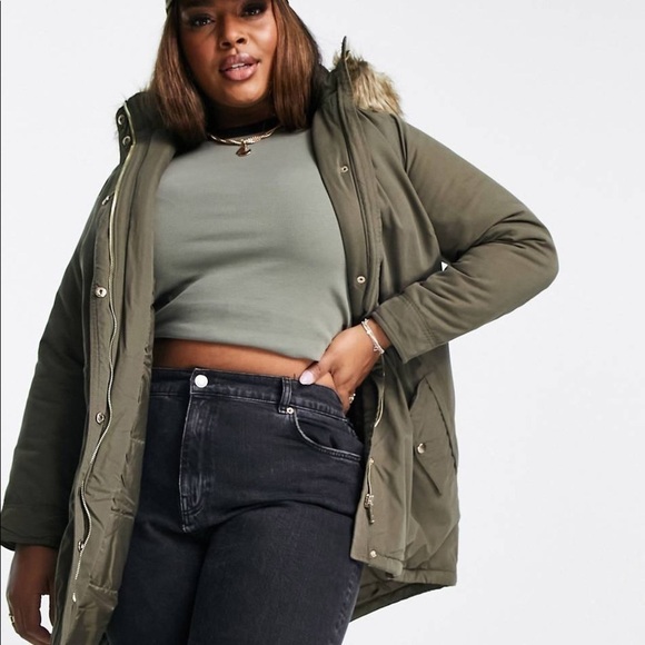 New Look Curve New Without Tags parka in Army Green Size 2X - Picture 1 of 15